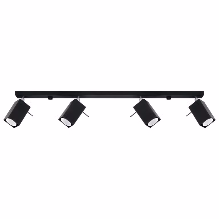 Lampada a soffitto MERIDA 4L nero 4xGU10 10W acciaio 16x6x80cm Sollux Lighting