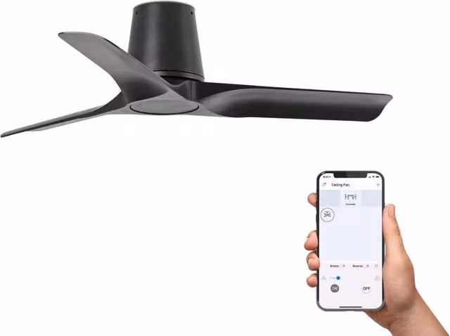 HEY TUB S Ventilatore da soffitto nero TUYA