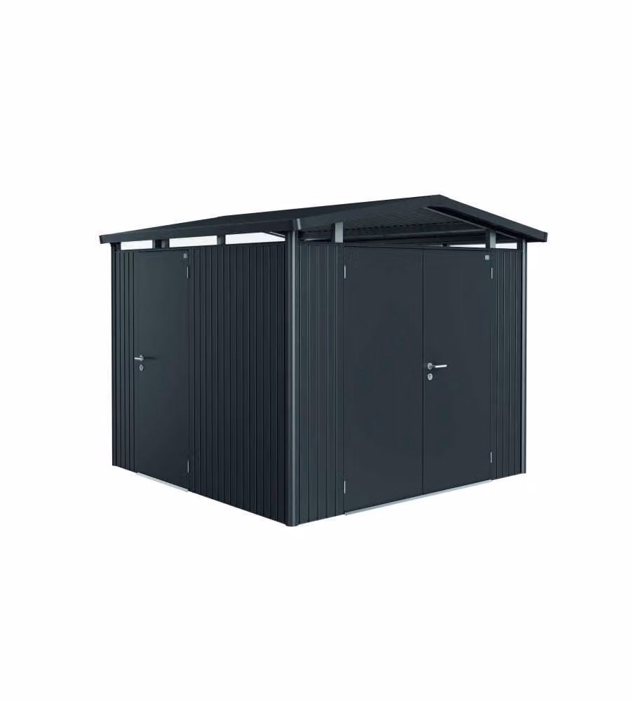 Casetta Panorama Misura P4 grigio scuro metallizzato con porta a due battenti
