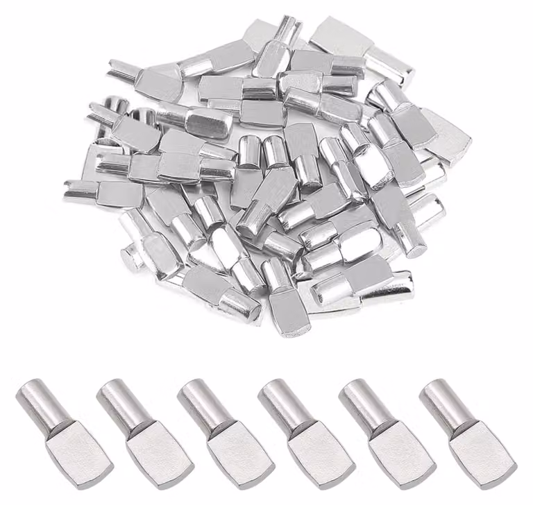 100 supporti per mensole, dimensioni 5 x 19 mm, forniti in una scatola di stoccaggio