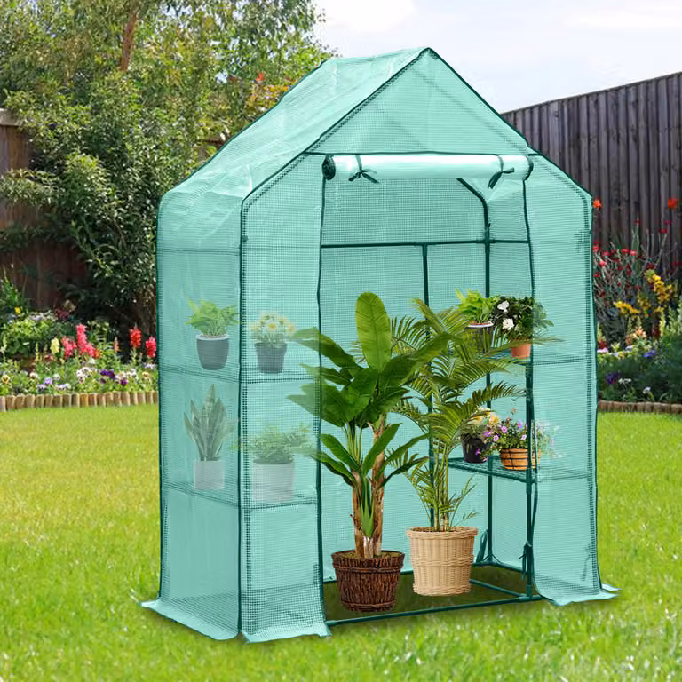 Clanmacy serra in foglio Serra per pomodori Serra riutilizzabile, verde, 143x73x195 cm