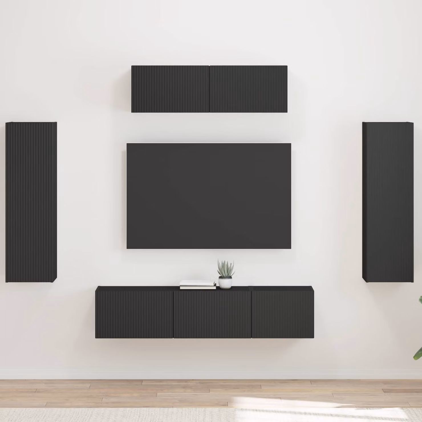 Mobile TV moderno vidaXL in MDF nero per soggiorno e camera da letto – 1