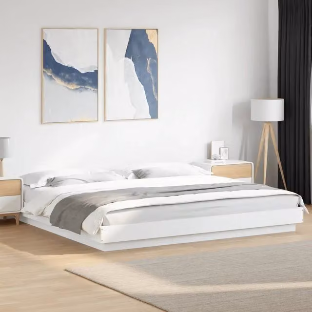 Giroletto vidaXL in legno multistrato bianco con doghe fisse L/P/H: 200 x 200 x 23 cm