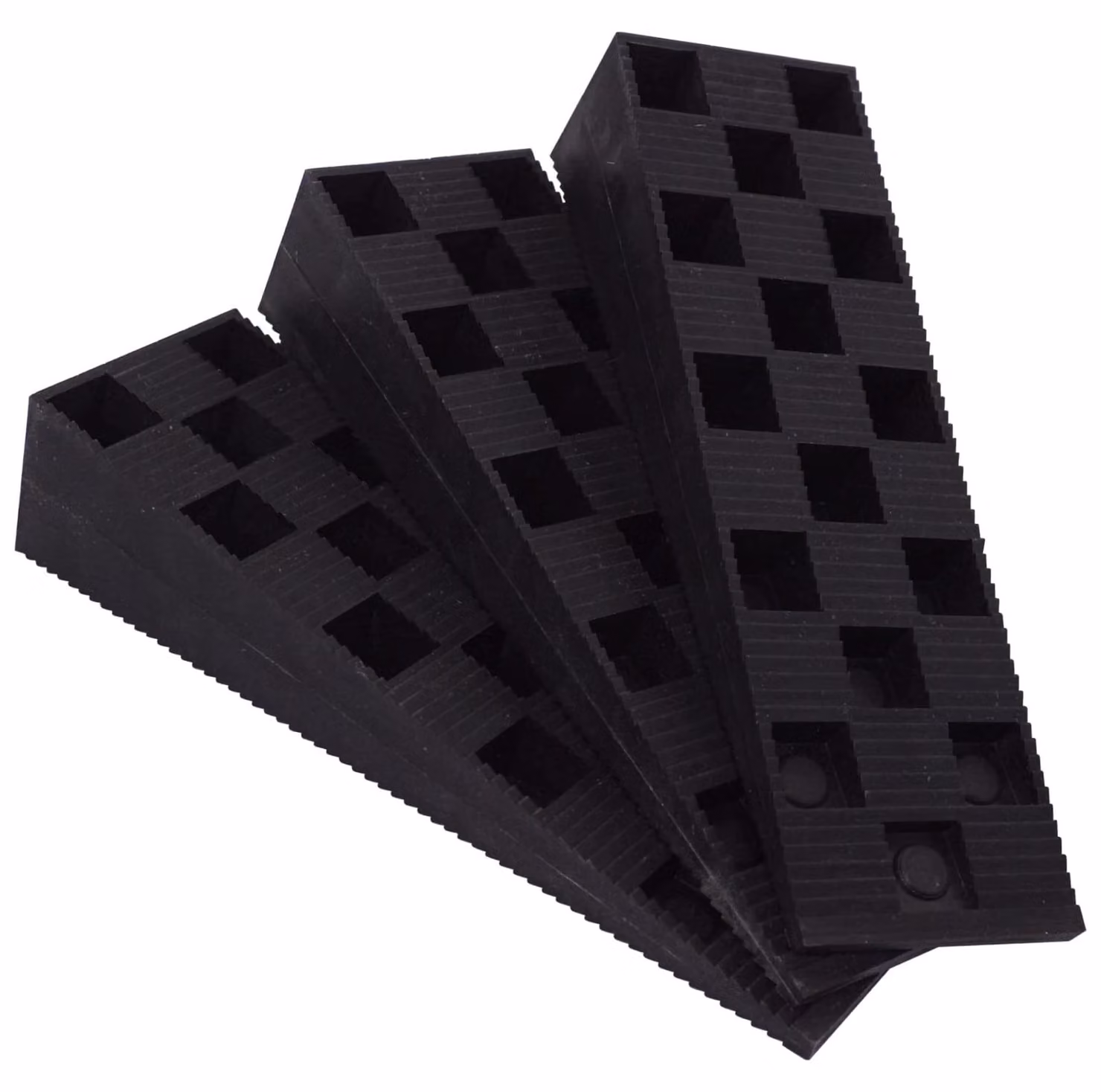 (20 pezzi) Cunei in plastica nera scanalati, dimensioni 149 x 45 x 30 mm, per livellamento e distanziamento