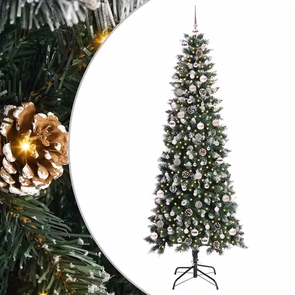 Albero di Natale artificiale verde vidaXL con luci LED bianco caldo, Altezza: 240 cm – 2
