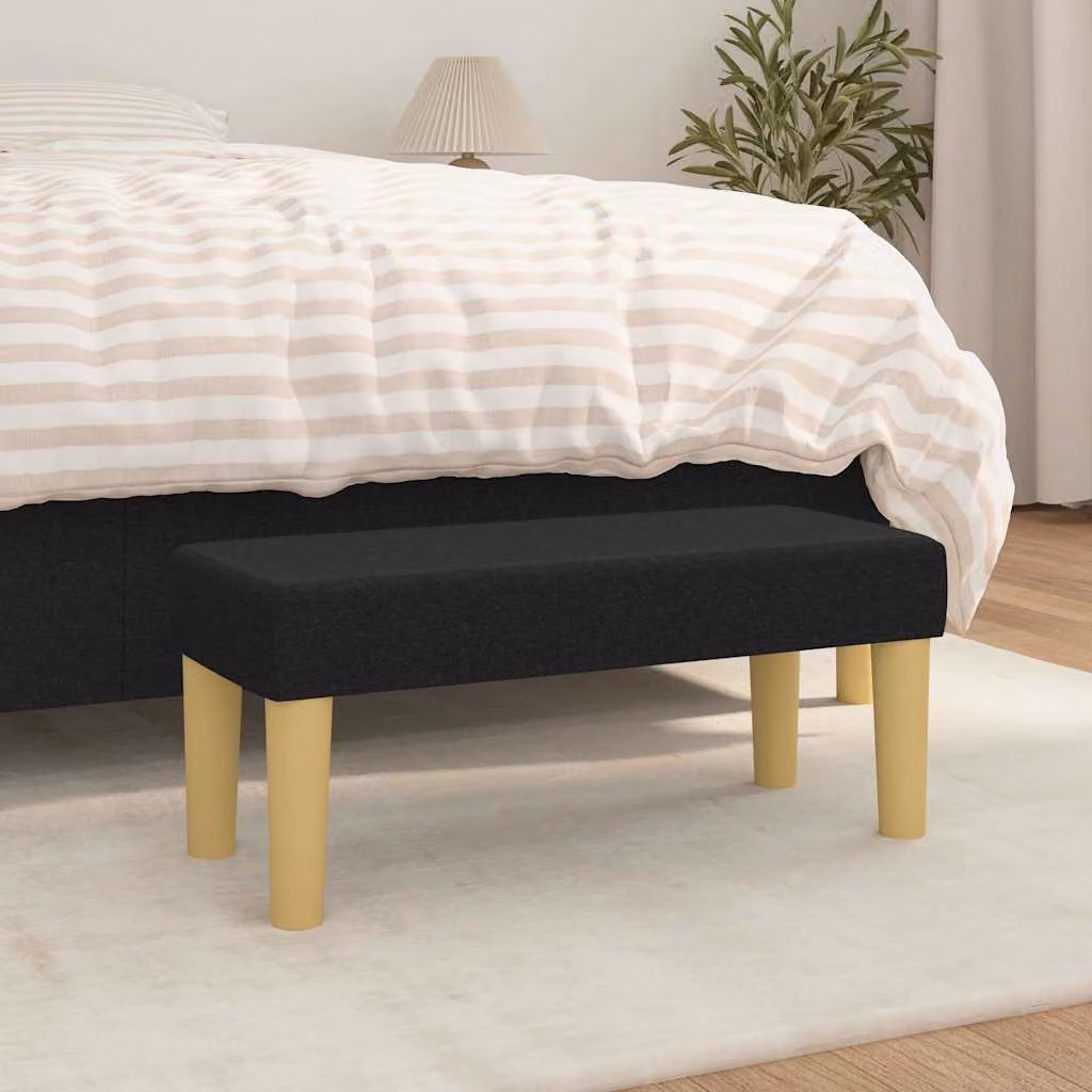 Panca moderna vidaXL in tessuto nero L: 70 cm, P: 30 cm, H: 30 cm