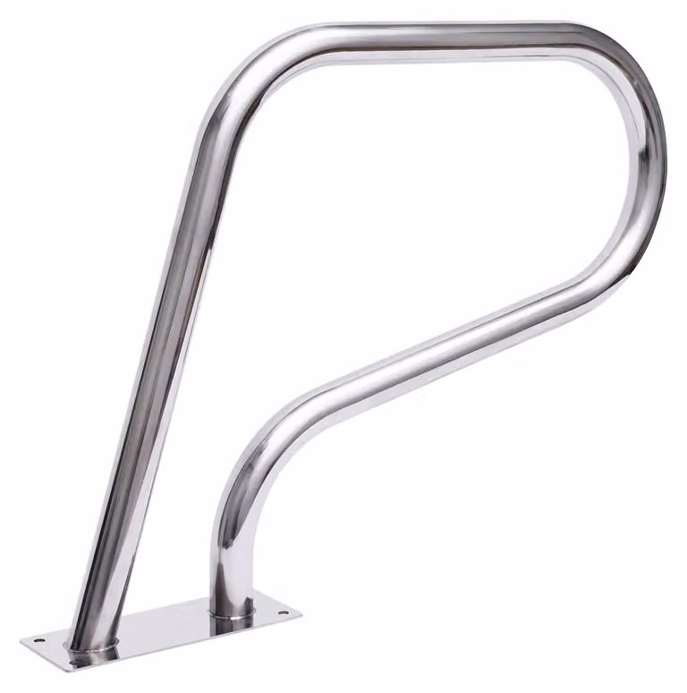 Corrimano per piscina a forma di U - Acciaio inossidabile argentato - Maniglia da 120 cm