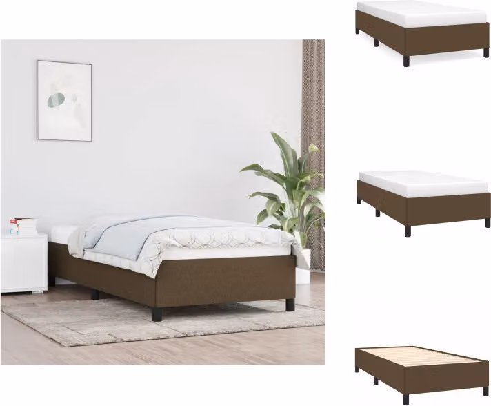 vidaXL Struttura letto in tessuto marrone scuro 90x200 cm - Letti e strutture letto