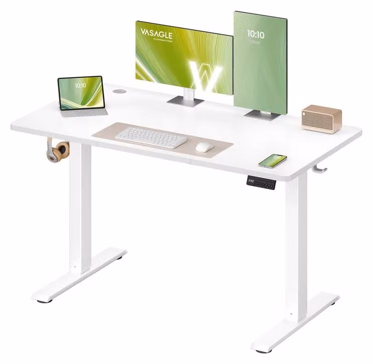 Scrivania elettrica con funzione di memoria | Colore: bianco "Wolke" | Dimensioni: 120x60x72-120 cm