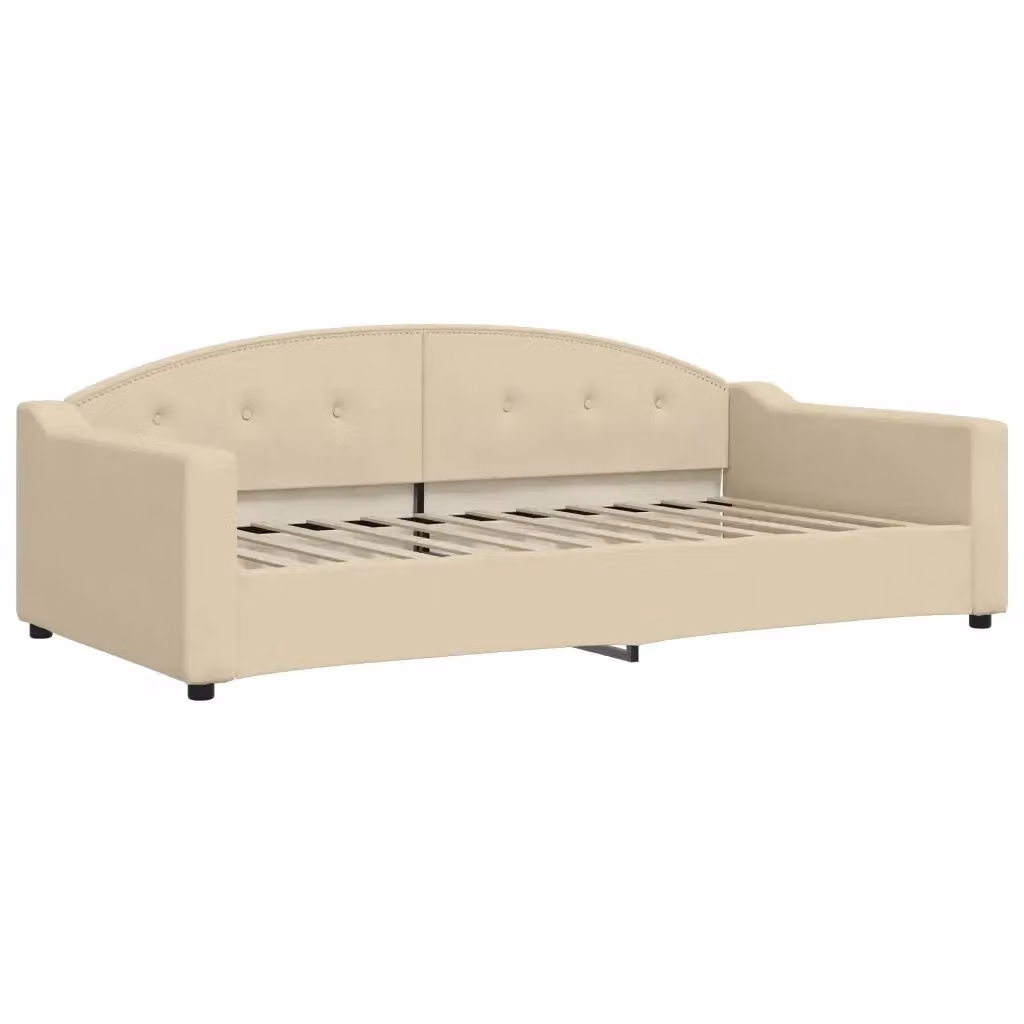 Letto da giorno moderno vidaXL in tessuto beige con struttura in metallo e legno L: 200 cm, P: 110 cm, H: 75 cm – 2