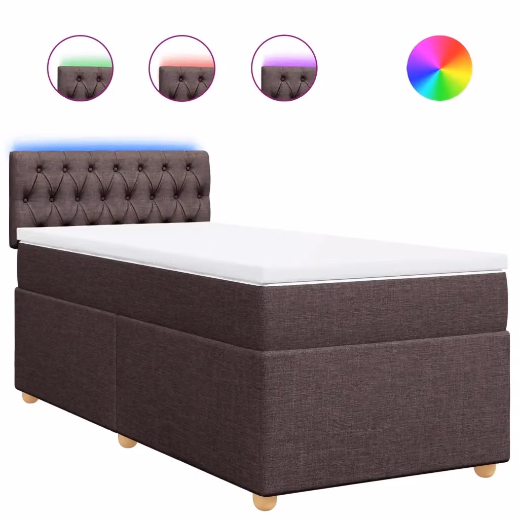 Letto Ibrido con Giroletto a Molle e Materasso vidaXL, Marrone e Bianco, L/P: 90 x 190 cm – 2