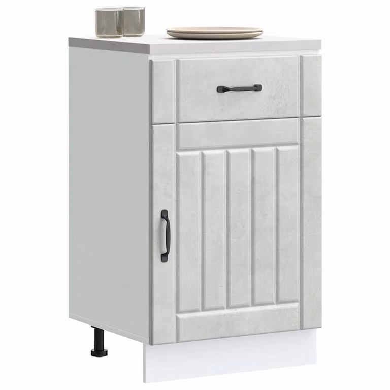 Base da cucina vidaXL Lucca moderna in legno e MDF, colore grigio cemento, L/P/H: 46 x 50 x 81,5 cm