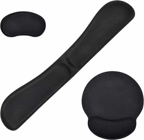 Tappetino ergonomico da scrivania con funzione pieghevole - Confezione da 3, antiscivolo, pieghevole, nero, ideale per la casa e l'ufficio