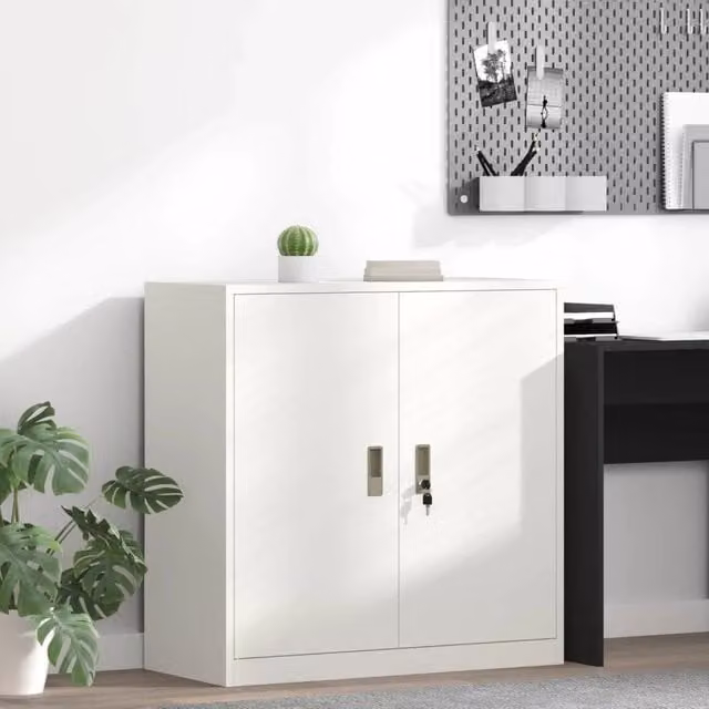 Armadio Bianco 90 x 40 x 90 cm Acciaio 891645