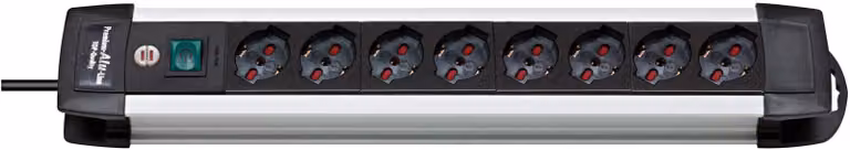 Brennenstuhl 1391005018, ciabatta multipresa, serie Premium Alu Line, 8 prese