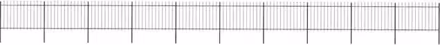 Recinzione da giardino con punta a lancia in acciaio nero vidaxl L: 1673 cm, H: 120 cm