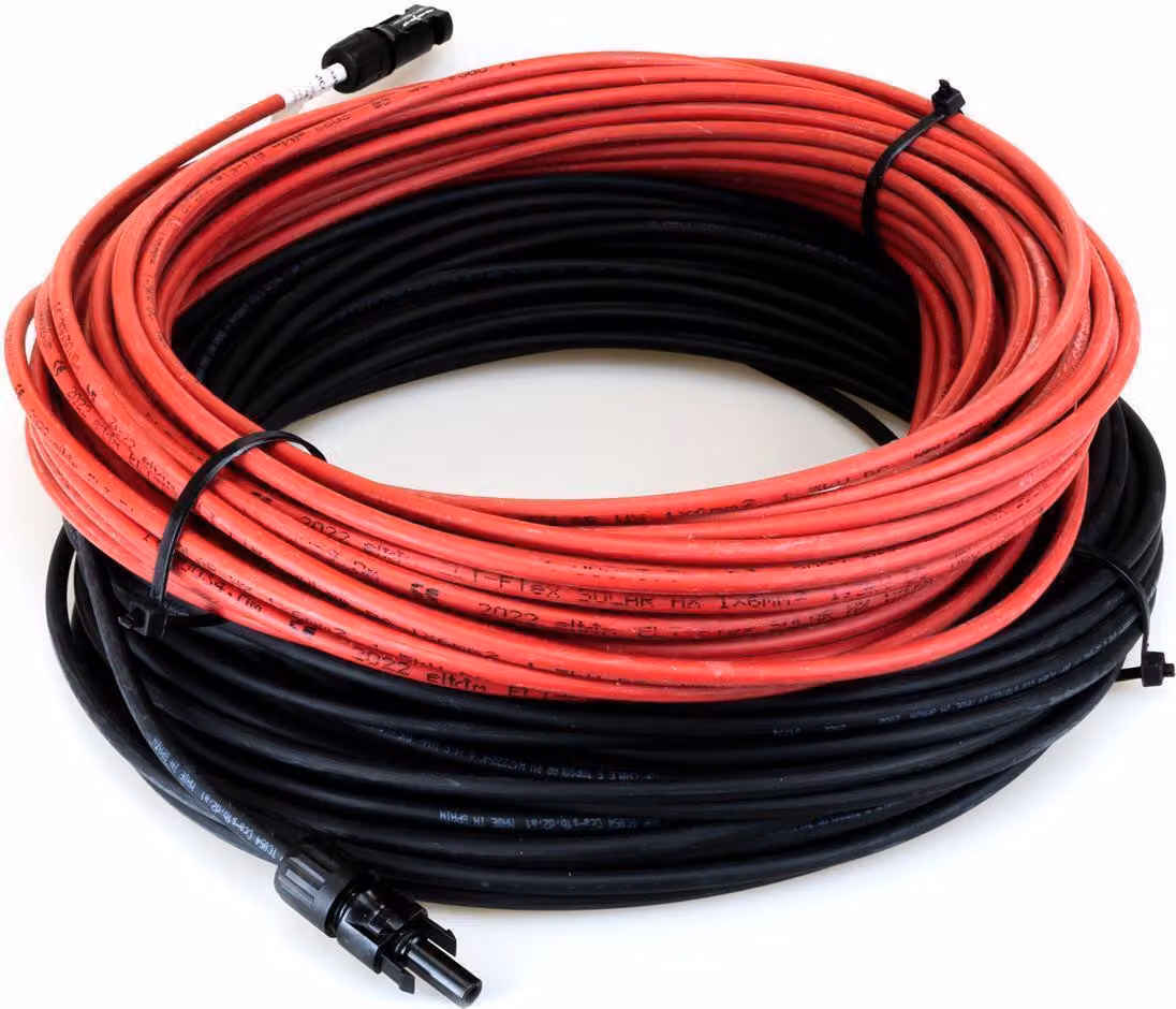 SET Cavo di prolunga per impianti fotovoltaici da 4 mm² Rosso | Nero Connettore MC4 Connettore solare PV - 1 m