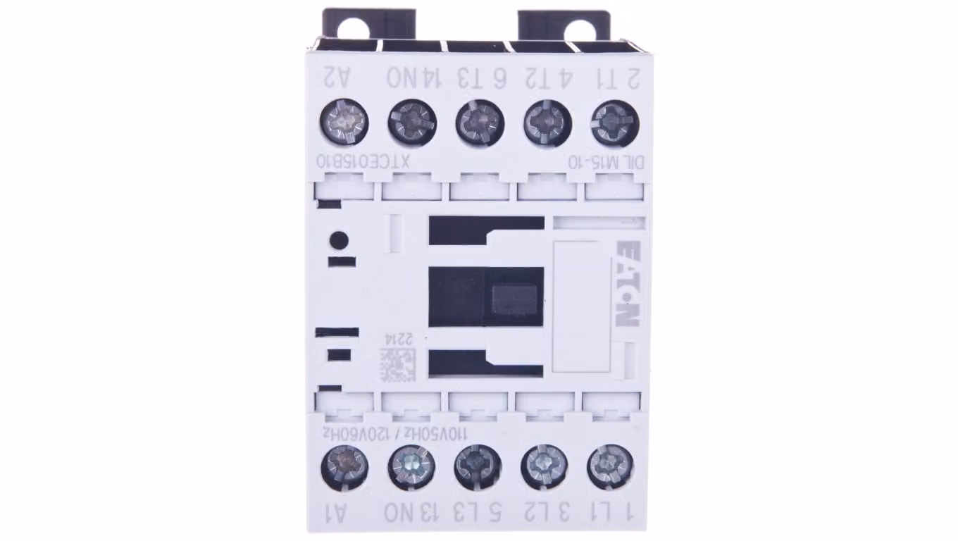 Contattore di potenza 15 A, 3 poli, 110 V CA, 1 NO, 0 R, DILM15-10, 290055