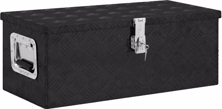 The Living Store Contenitore nero 70x31x27 cm Alluminio