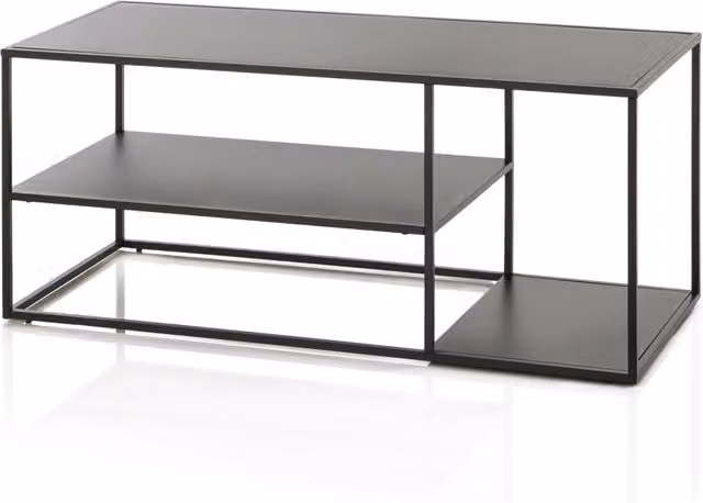 Libreria ANGIE AQA DESIGN nera in metallo opaco L: 120 cm, P: 50 cm, H: 50 cm