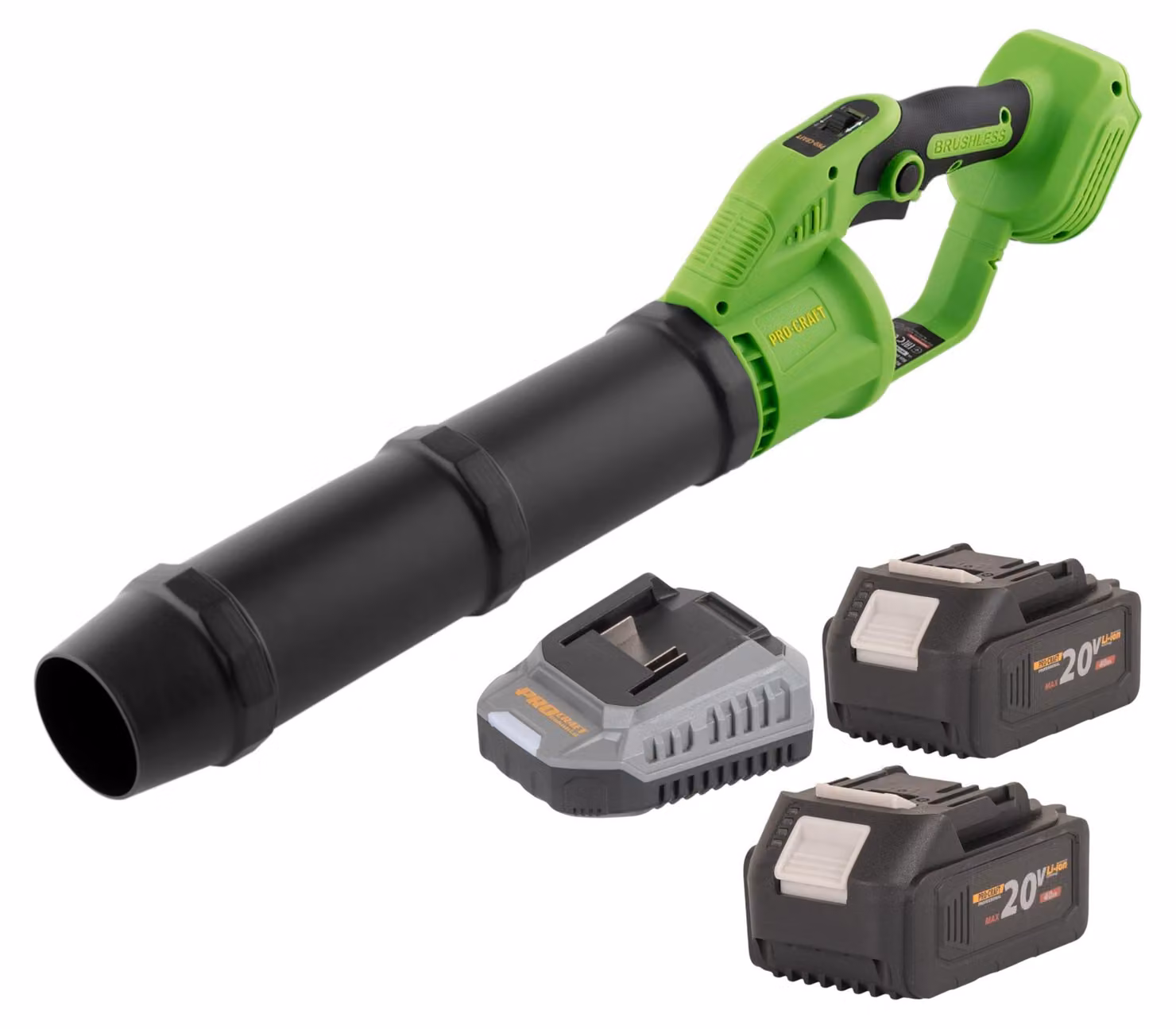 Soffiatore a batteria Procraft PB24bb 20 V Brushless + 2x batteria 4,0 Ah + caricabatteria