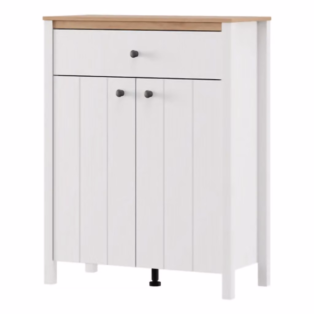 Mobile da ingresso DMORA Russel con cassetto e ante, Bianco e Rovere, L: 86 cm, P: 40 cm, H: 111 cm – 2