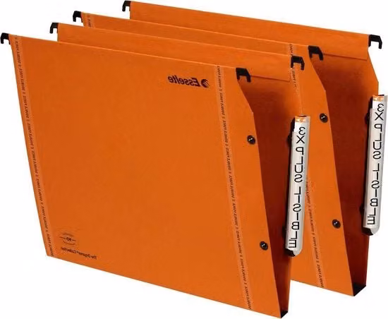 Set di 10 schede di attacco A4 per pavimento in metallo e carta, colore arancione, spessore 15-30 mm