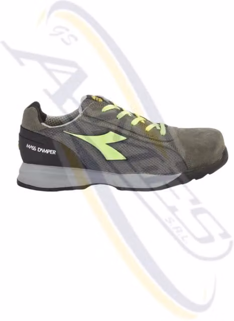 Scarpe da lavoro Diadora Glove MDS Text Low S1P in pelle Grigio/Verde Fluo Taglia 40