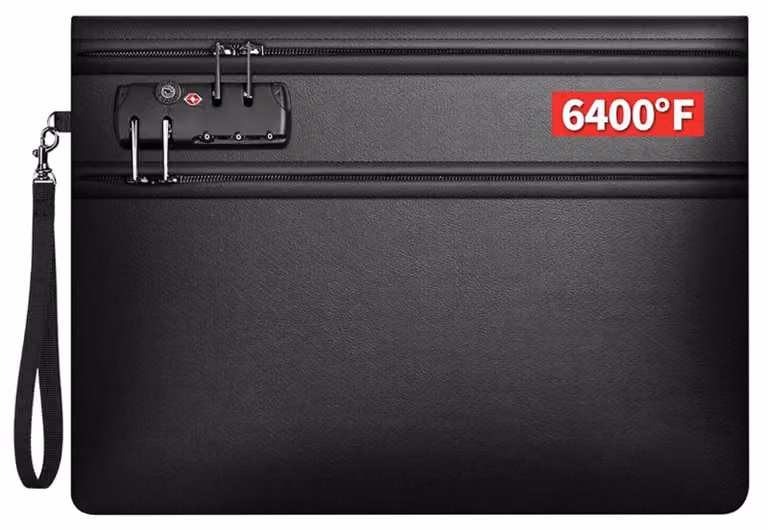 Custodia impermeabile e ignifuga per documenti A4, con serratura a combinazione, dimensioni 36 x 26 cm, protezione a 12 strati fino a 3500 °C