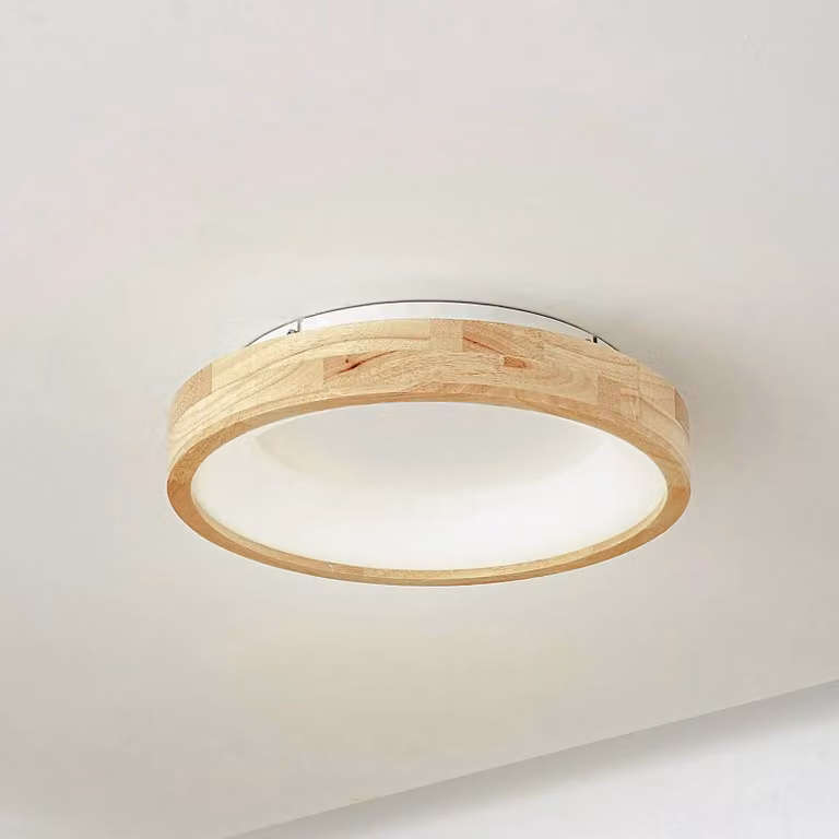 Plafoniera a LED Samvel Lucande, Legno chiaro, Soggiorno / Sala da pranzo, Legno, Moderno, Plafoniera LED