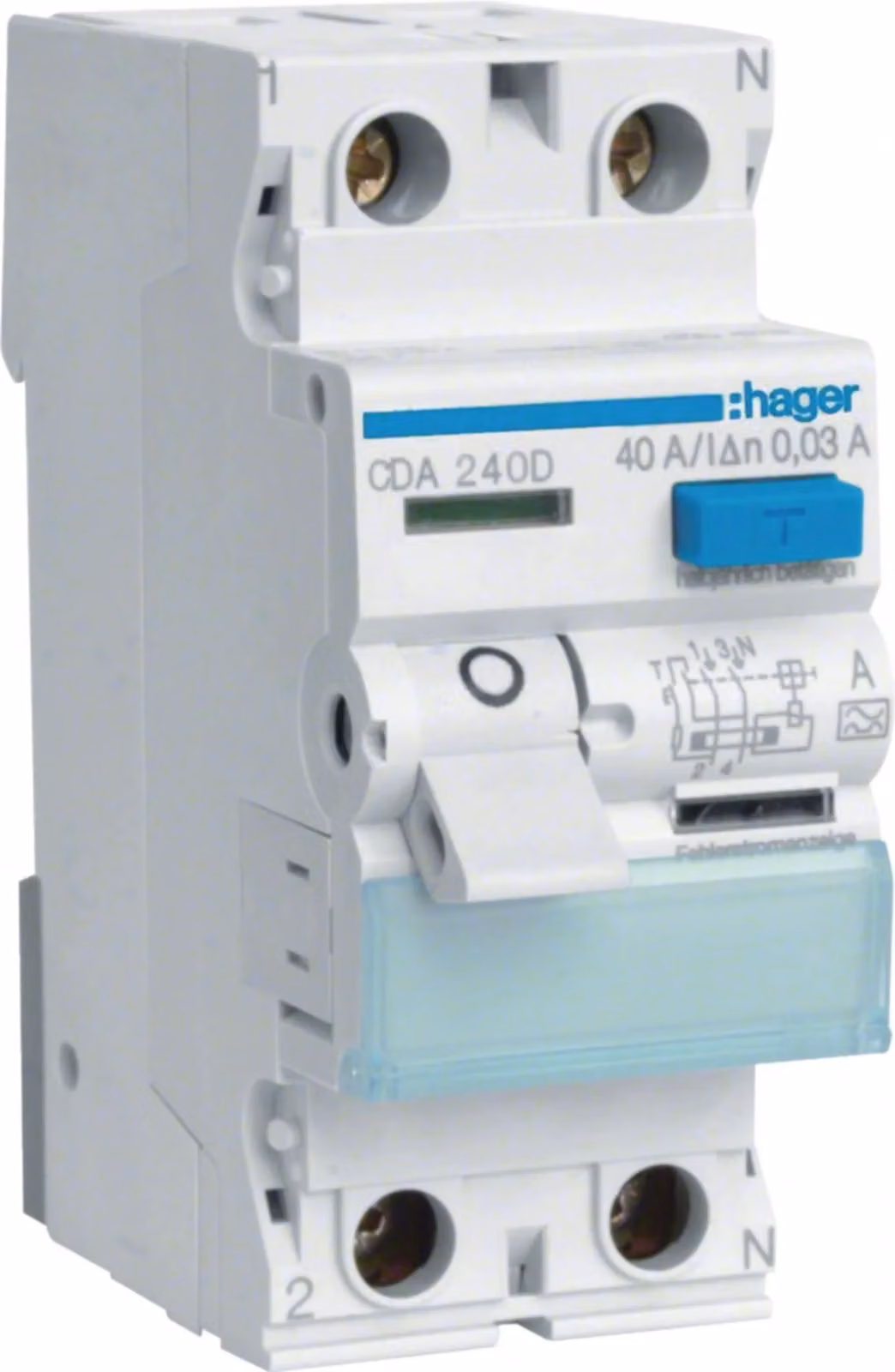 Interruttore differenziale Hager, 2P, 6 kA, 40 A, 30 mA, tipo A, 1 pz.