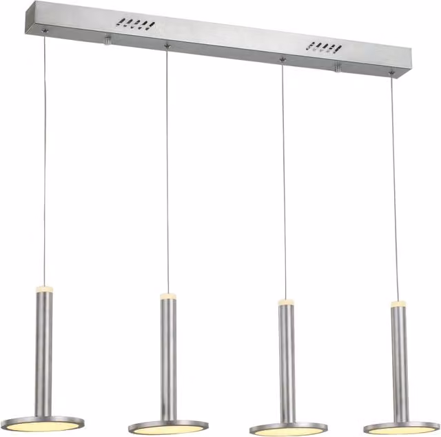 Sospensione Italux Oliver LED 4 luci 48W nichel satinato