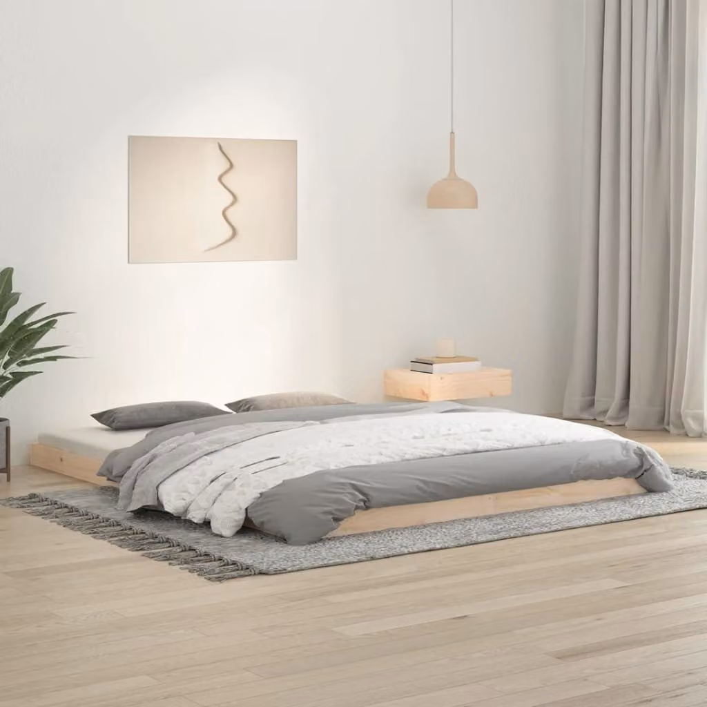 The Living Store Letto in legno massiccio 160x200 cm pino