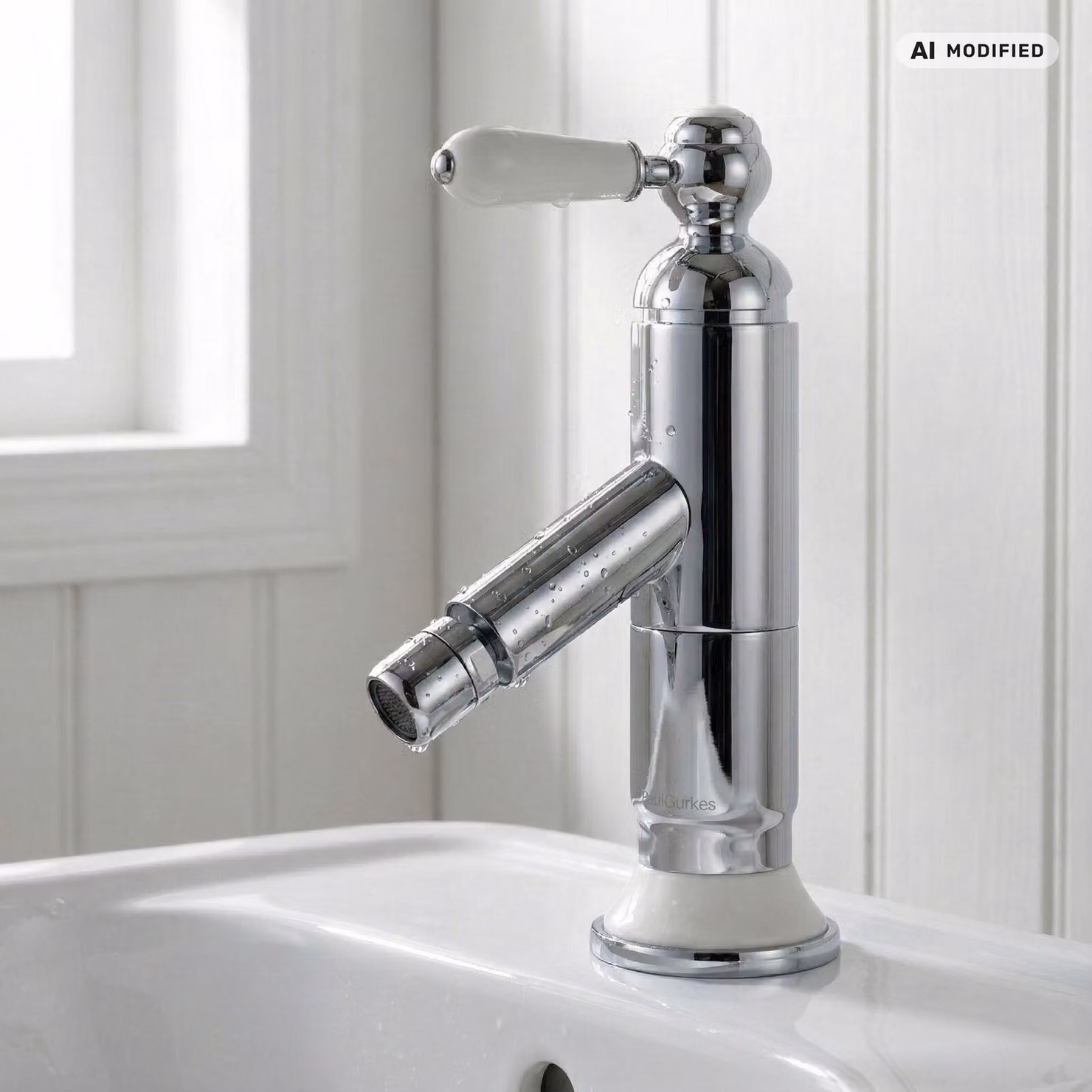 Rubinetto per bidet PaulGurkes Rubinetto miscelatore retrò in Vetroceramica per bidet Serie LUNA