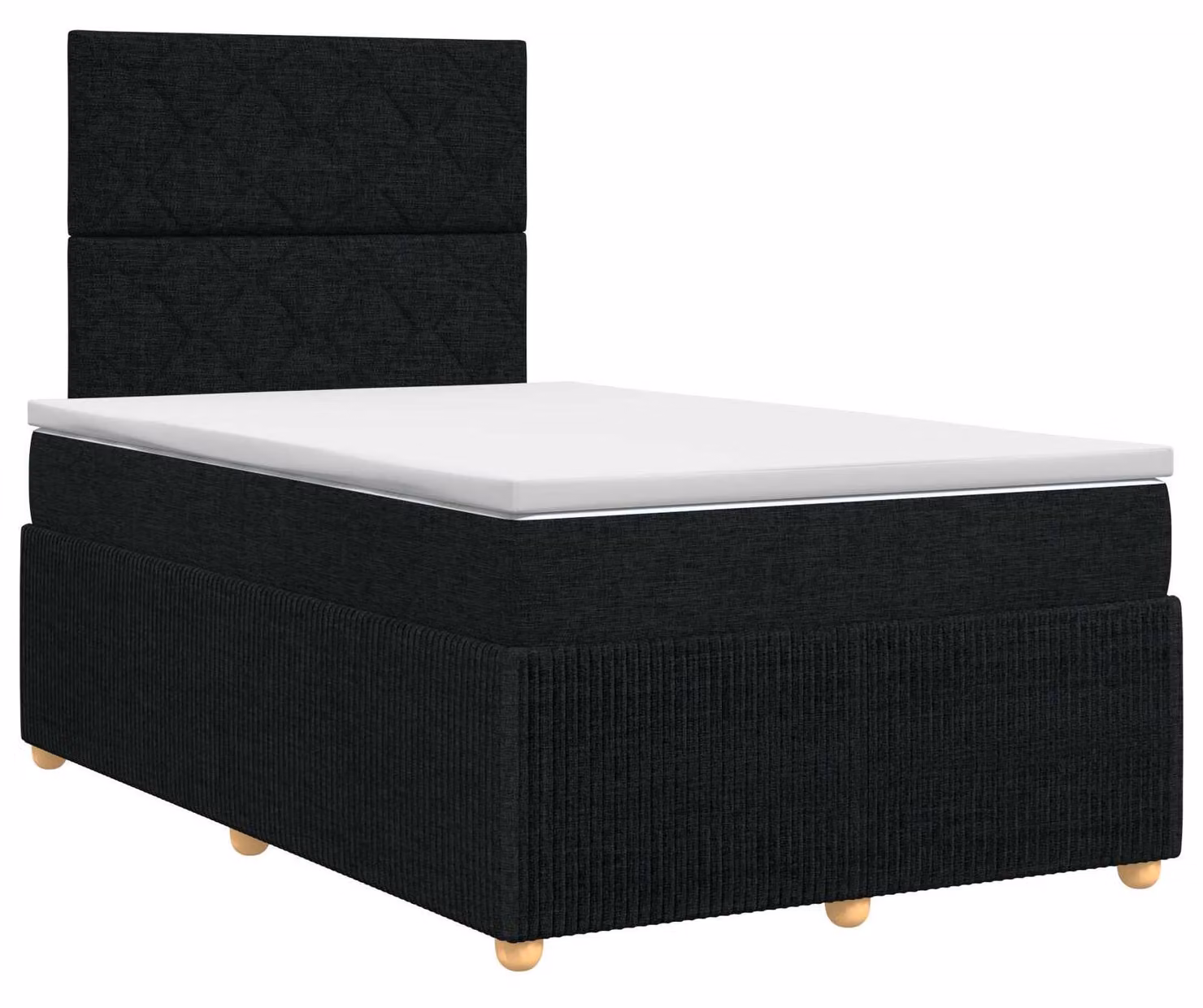 Letto a molle con materasso nero 120 x 190 cm in tessuto