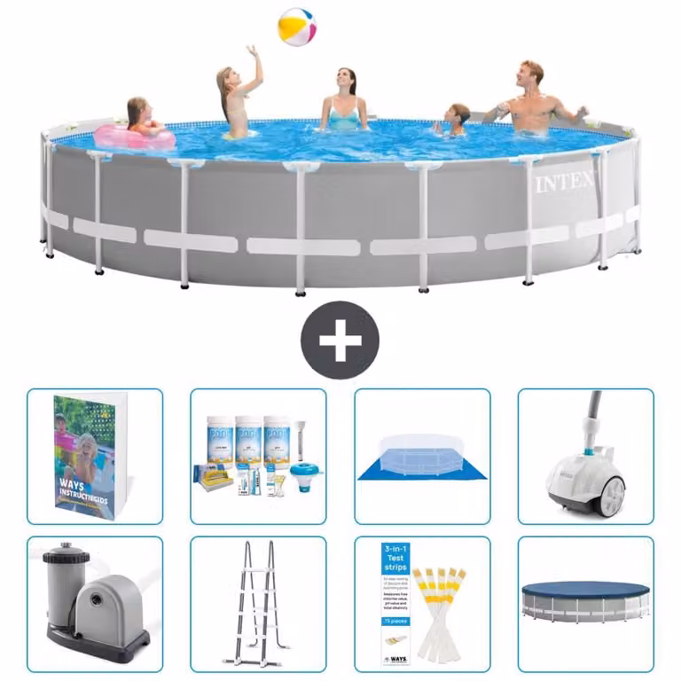Struttura per piscina a forma di prisma - 549x122 cm - composta da 7 elementi - modello S658