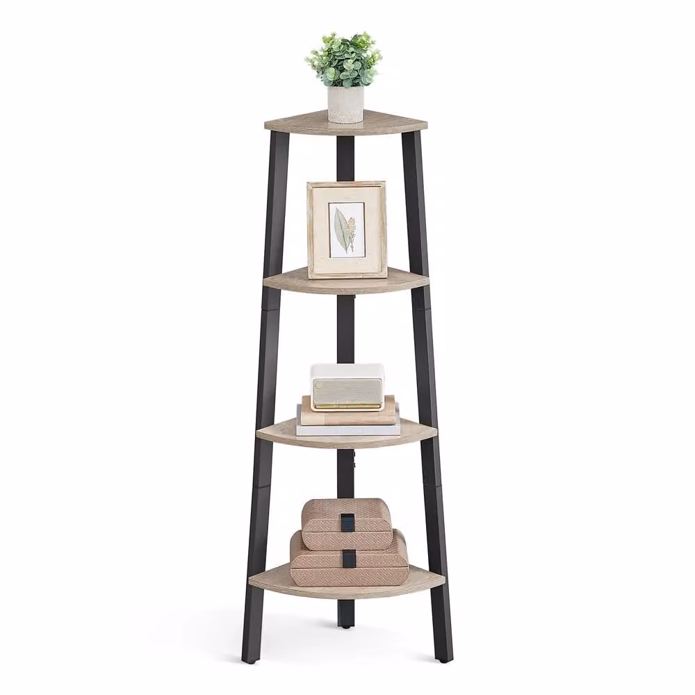 Scaffale ad Angolo Vintage, Greige + Nero