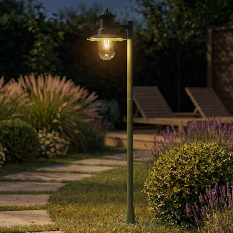 Lampioncino da giardino Eloretta Lindby, dimmerabile, Verde, Metallo, Campagna / Rustiche, Lampada da esterni