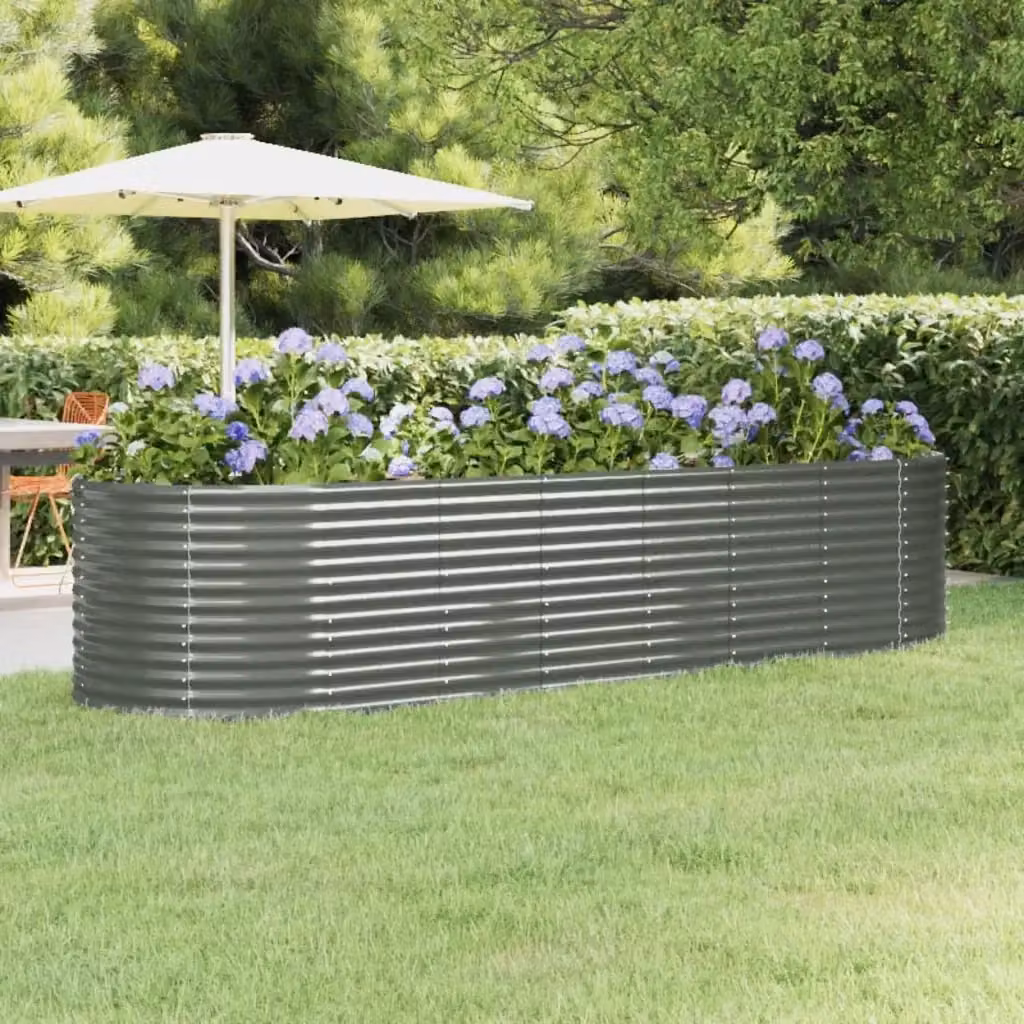 Letto da giardino per orto e fiori in acciaio zincato grigio L: 322 cm, P: 100 cm, H: 68 cm – 2
