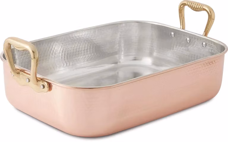 Rostiera rettangolare in rame linea Luxury, diam. 40x30 cm