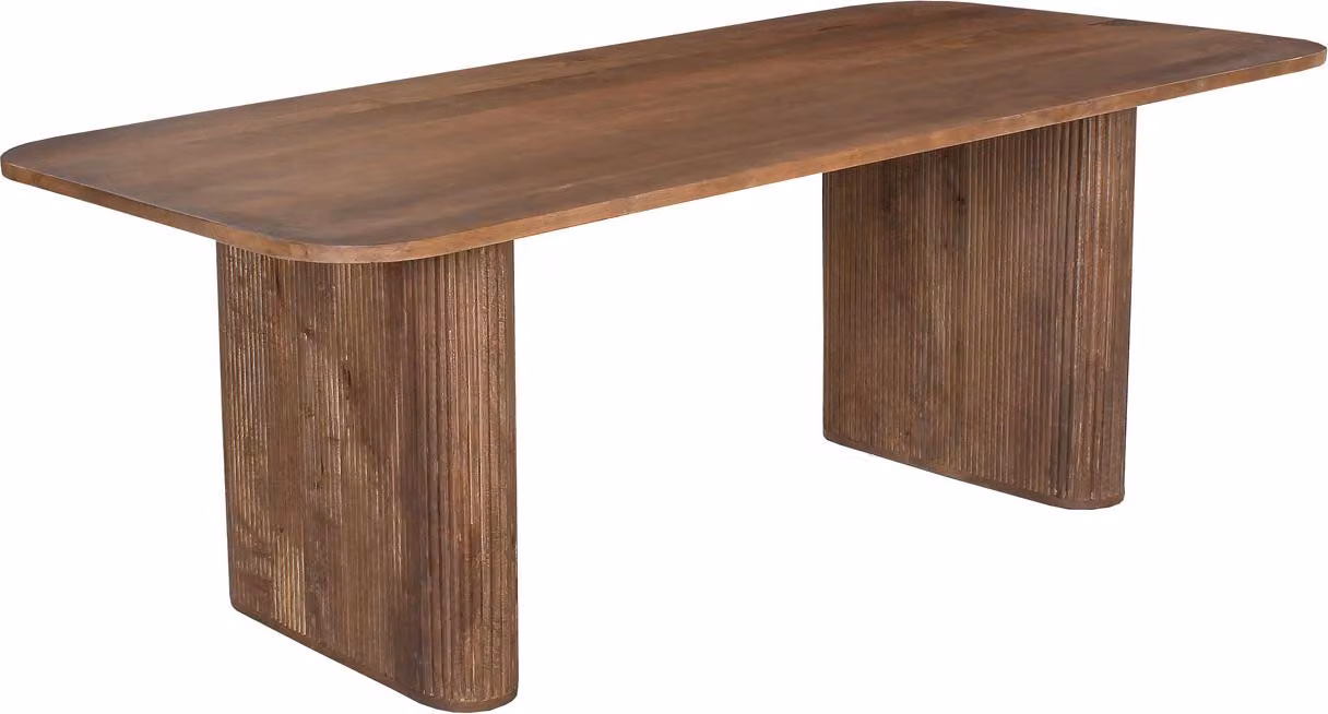 Tavolo rettangolare 200x100 cm in legno massello di mango, design elegante, naturale e robusto per cucina, sala da pranzo, ufficio e ingresso – LELE