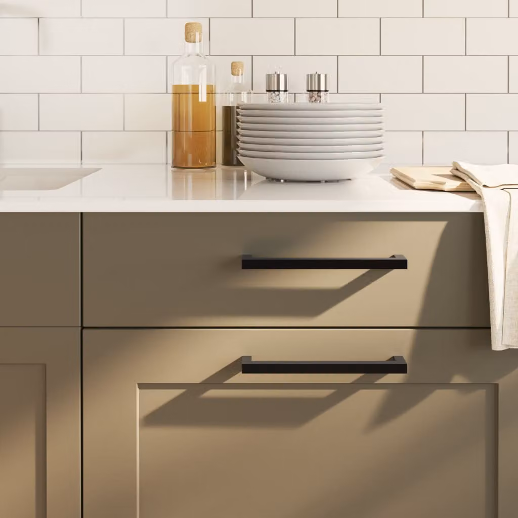 Set di 20 maniglie per mobili a barra vidaXL in acciaio inox nero opaco