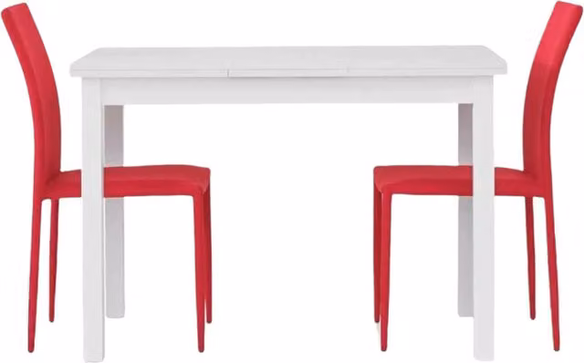 Tavolo allungabile moderno in legno di frassino bianco Mobili 2G L/P/H: 120 x 80 x 76 cm
