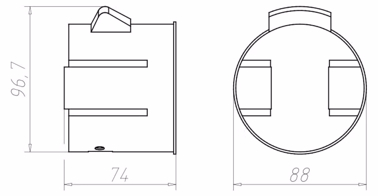 Scatola da incasso Kaiser ThermoX LED 9320-20 per apparecchi DA d=81 mm ET fino a 60 mm d=86x70