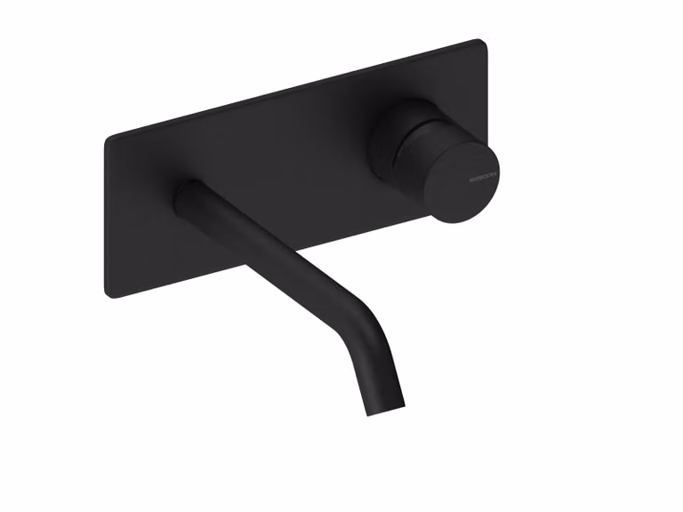 SANYCCES LOOP K ColdOpen Rubinetto lavabo da incasso a parete con sporgenza di 18 cm, nero opaco