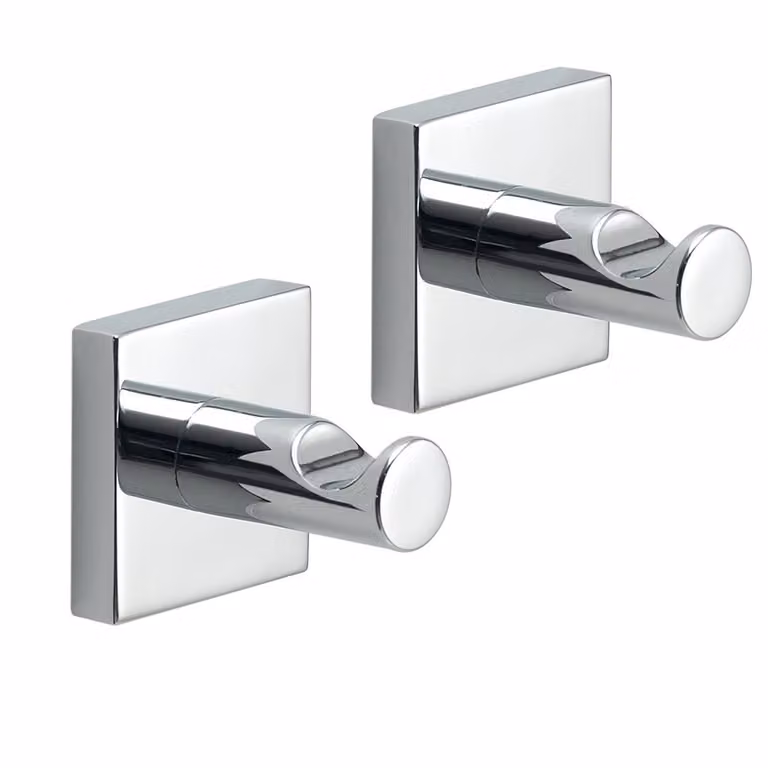 2 appendiabiti da muro in acciaio inox AISI 304 e Cromall FJ27 Gedy serie FUJI Cromato