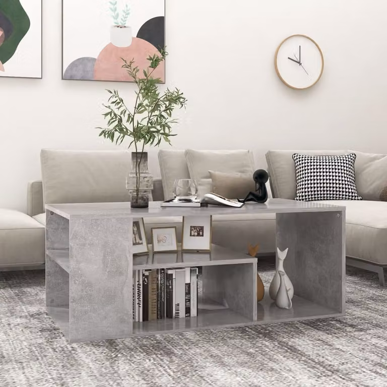 Maison Exclusive - Tavolino grigio cemento 100x50x40 cm Materiale ligneo