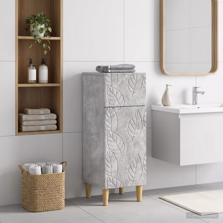 vidaXL Mobiletto da Bagno DELFT Moderno Grigio con Ante a Battente L/P/H: 30 x 31 x 80 cm