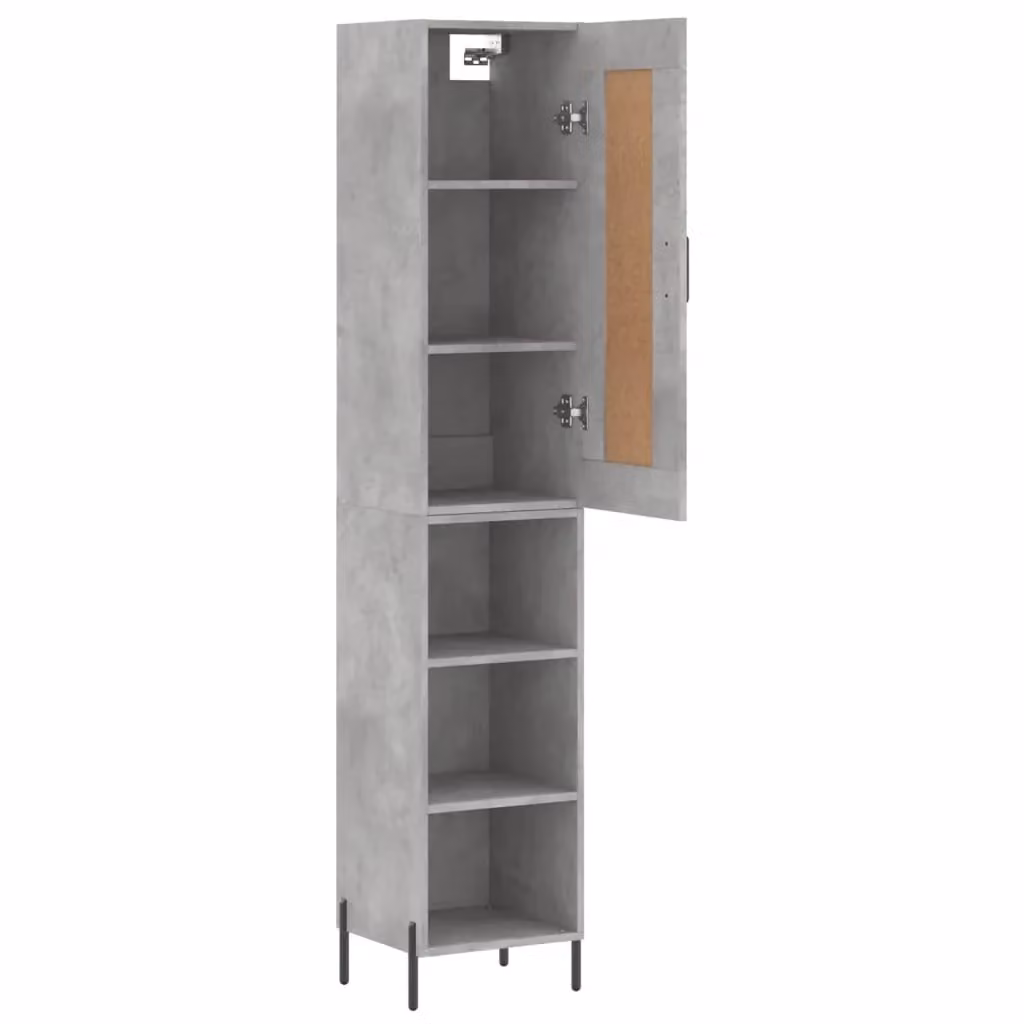 Mobile contenitore moderno grigio per cucina e soggiorno in MDF e metallo L/P/H: 34,5 x 34 x 180 cm – 2