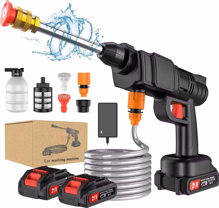 Idropulitrice elettrica, design cordless, potenza 30BAR, 2 * batteria, elettrica